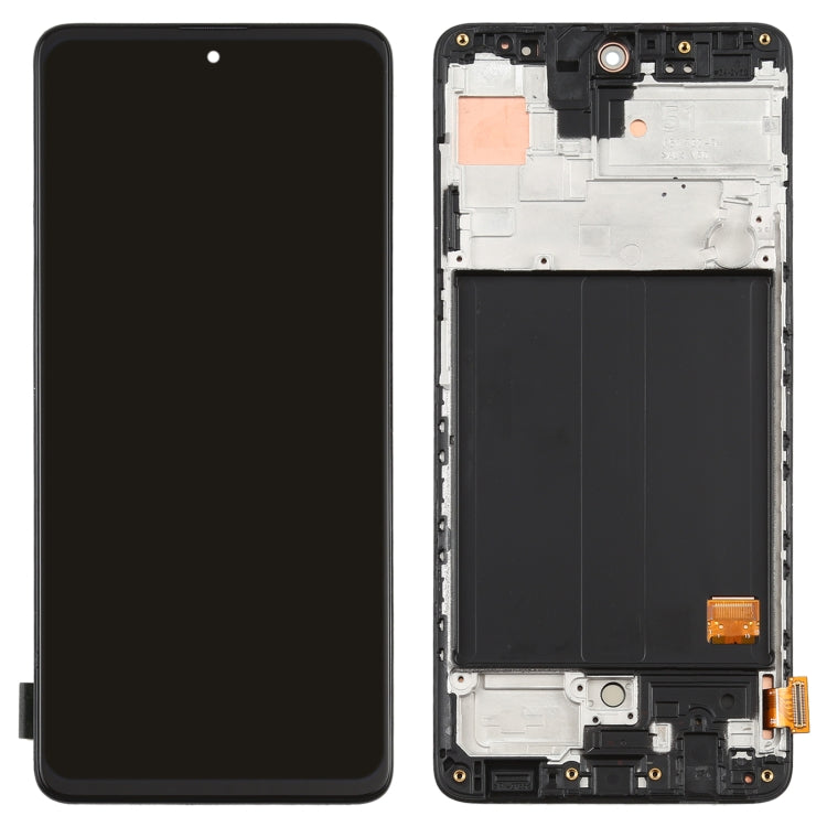 Original Super AMOLED Material LCD Screen and Digitizer Full Assembly with Frame for Galaxy A51 4G