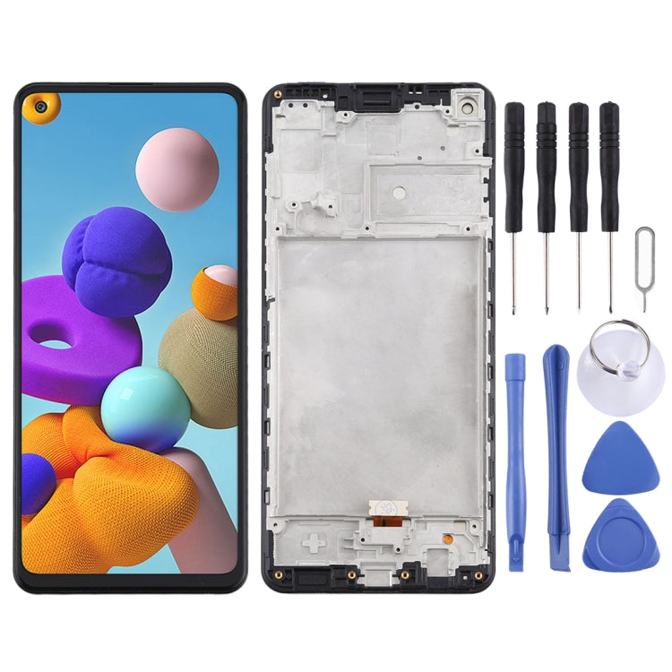 LCD Screen and Digitizer Full Assembly With Frame for Samsung Galaxy A21s / SM-A217