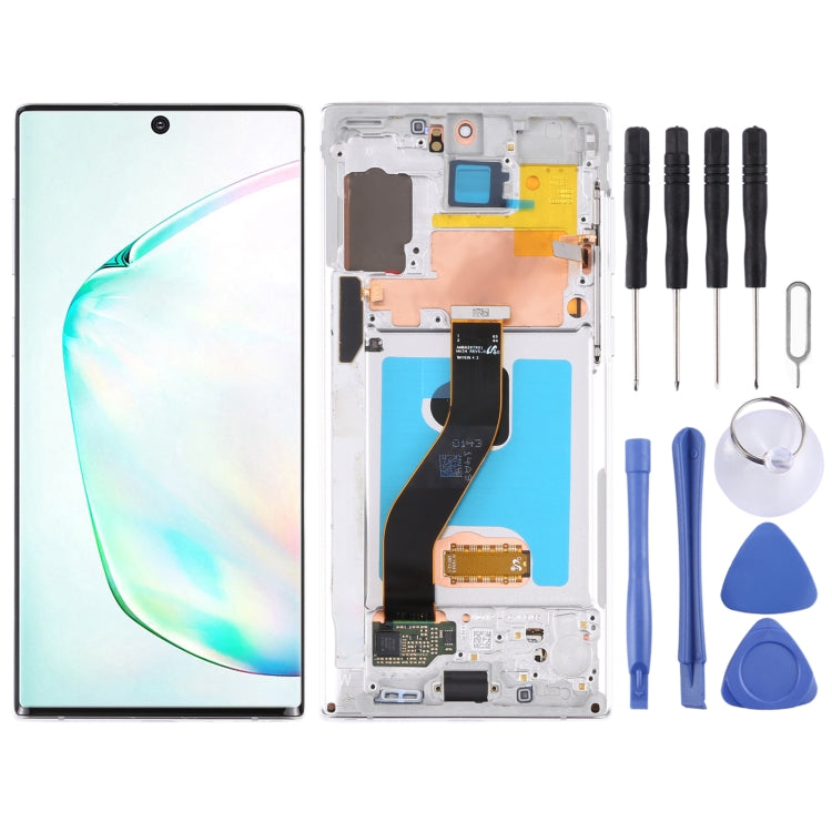 Original LCD Screen and Digitizer Full Assembly With Frame for Samsung Galaxy Note10 4G/Note10 5G SM-N971/N970 — Silver