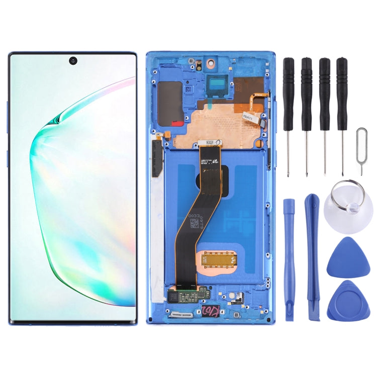 Original LCD Screen and Digitizer Full Assembly With Frame for Samsung Galaxy Note10+ 4G/Note10+ 5G SM-N976/N975 — Dark Blue