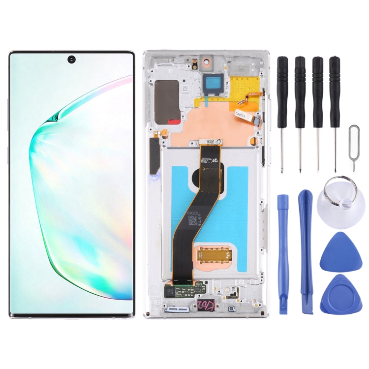 Original LCD Screen and Digitizer Full Assembly With Frame for Samsung Galaxy Note10+ 4G/Note10+ 5G SM-N976/N975 — Silver