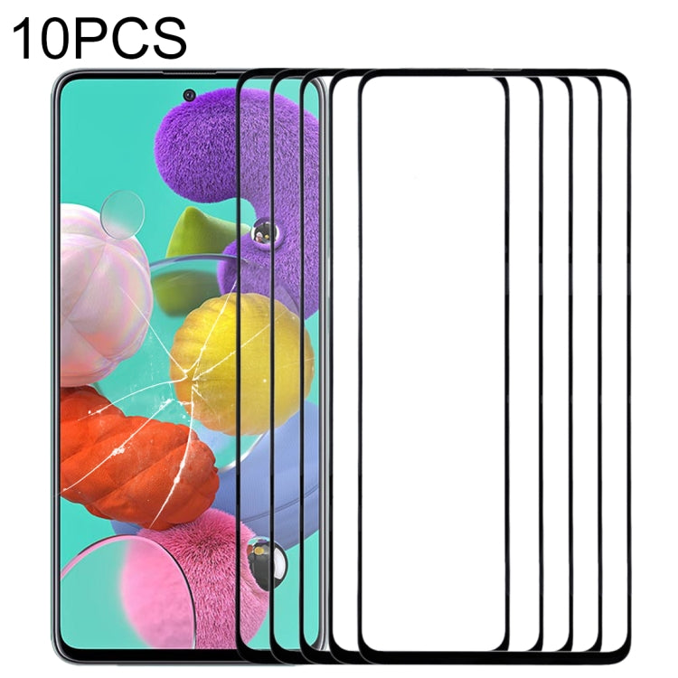 10pcs Front Screen Outer Glass Lens, For Samsung Galaxy A51