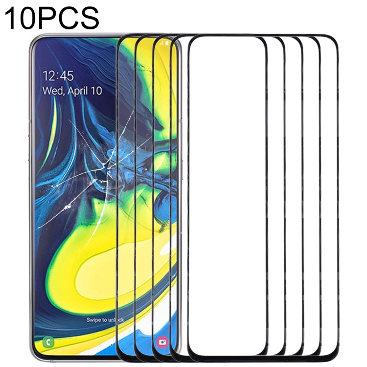10pcs Front Screen Outer Glass Lens, For Samsung Galaxy A90 / A80