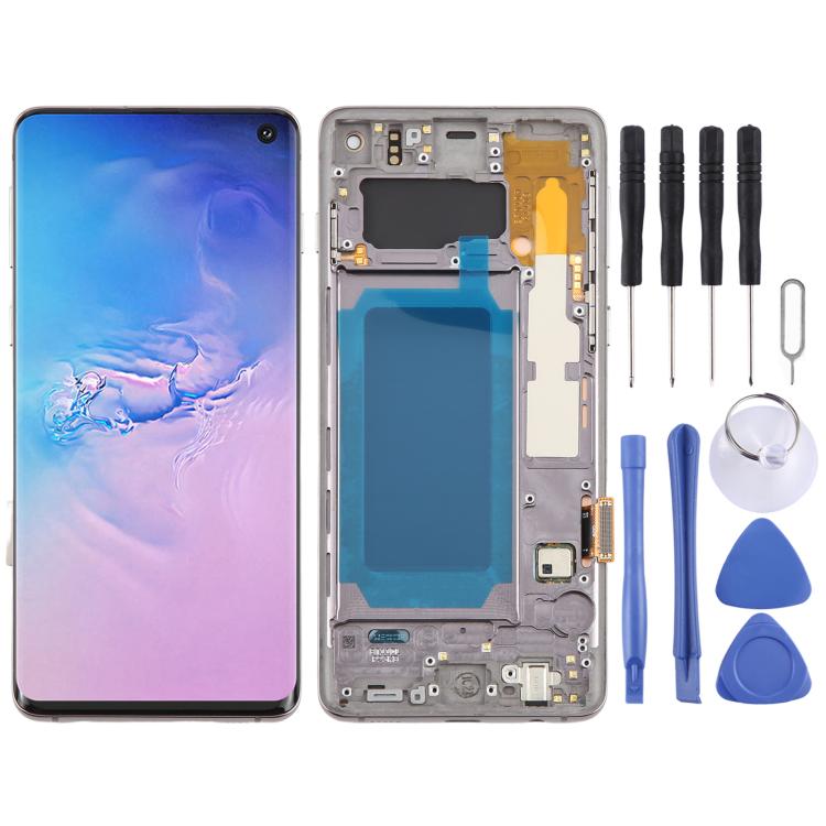 SM-G973 OLED LCD Screen Digitizer Full Assembly with Frame, For Samsung Galaxy S10 4G