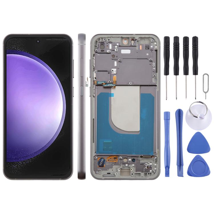 For Galaxy S23 FE Original LCD Screen Digitizer Full Assembly with Frame