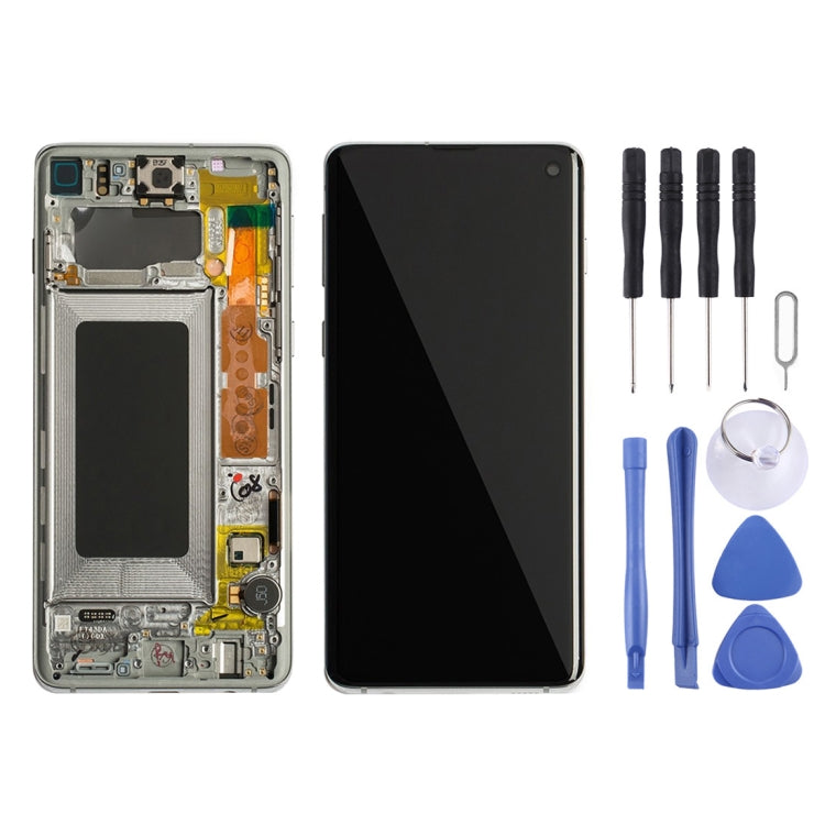 LCD Screen and Digitizer Full Assembly with Frame for Galaxy S10 4G — For Samsung Galaxy S10 4G (Frame)