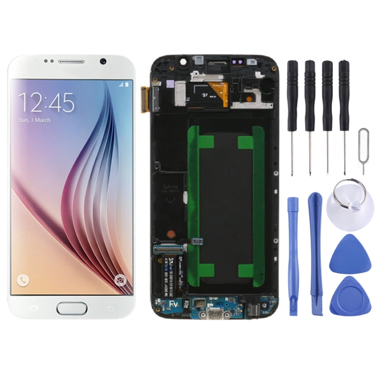 Original LCD Screen and Digitizer Full Assembly with Frame For Samsung Galaxy S6 SM-G920F — view 6