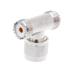 T-shape UHF Male PL259 To 2 UHF Female Adapter — view 2