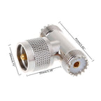 T-shape UHF Male PL259 To 2 UHF Female Adapter — view 5