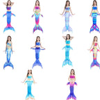 3 PCS / Sets Children Swimming Mermaid Tails Bikini Cosplay Mermaid Swimwear, Size: 110