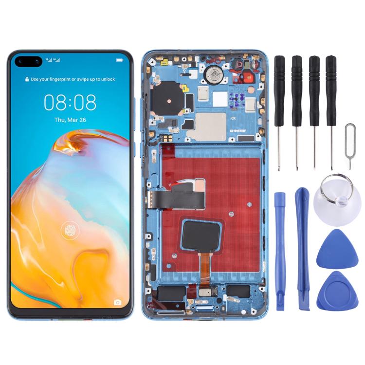LCD Screen and Digitizer Full Assembly with Frame for Huawei P40
