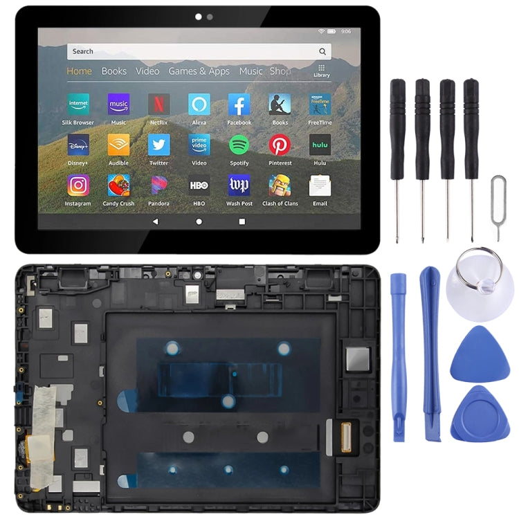 LCD Screen and Digitizer Full Assembly With Frame for Amazon Fire HD 8 2020 10th Gen K72LL4