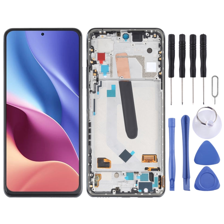 OLED Material LCD Screen and Digitizer Full Assembly With Frame for Xiaomi Redmi K40 / Redmi K40 Pro / Redmi K40 Pro+ / Mi 11i / Poco F3 / M2012K11AC M2012K11C M2012K11AG M2012K11G