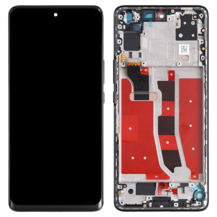 Original LCD Screen and Digitizer Full Assembly with Frame for Honor V40 Lite, For Honor V40 Lite(Original) — Black