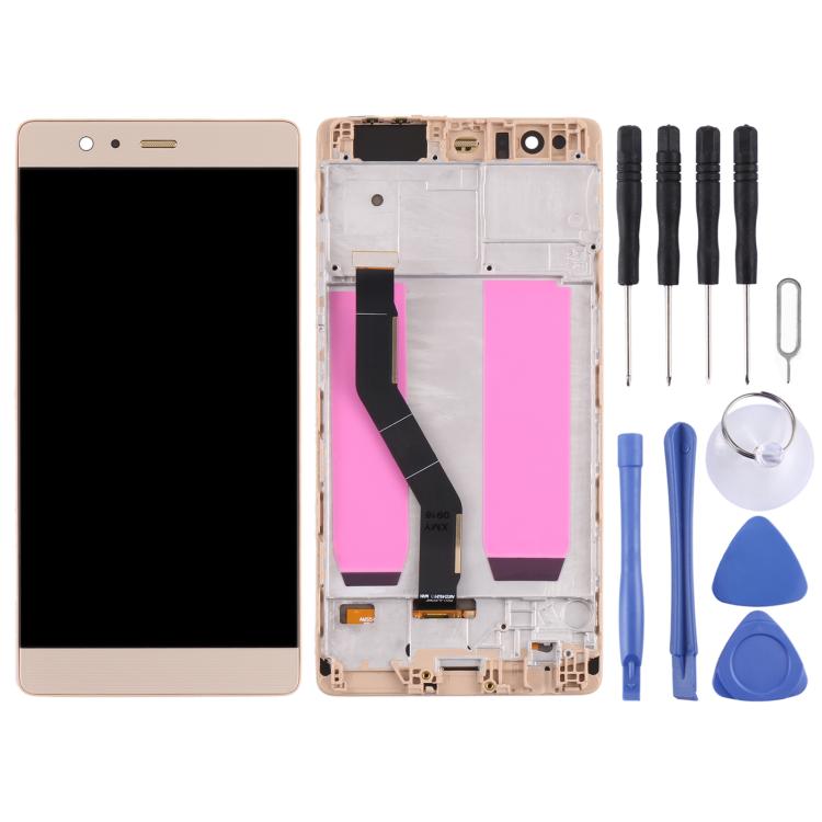 OLED Material LCD Screen and Digitizer Full Assembly with Frame for Huawei P9 Plus