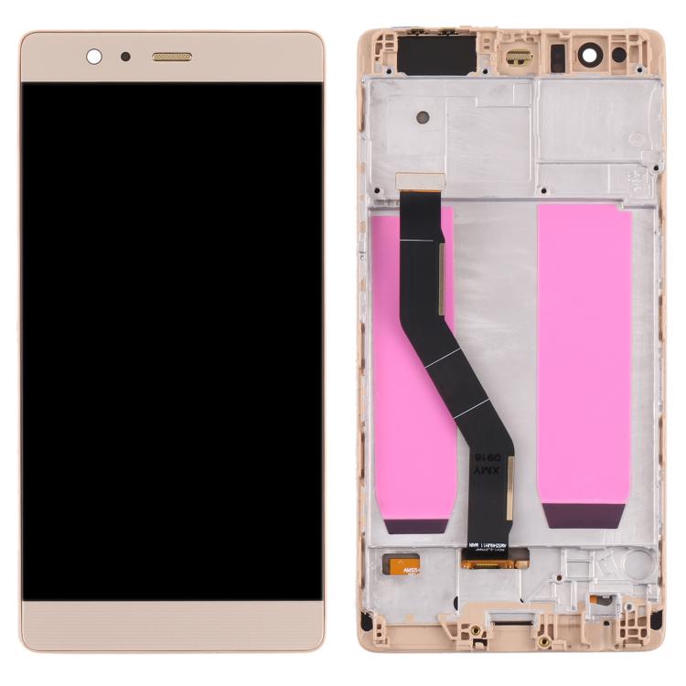 OLED Material LCD Screen and Digitizer Full Assembly with Frame for Huawei P9 Plus