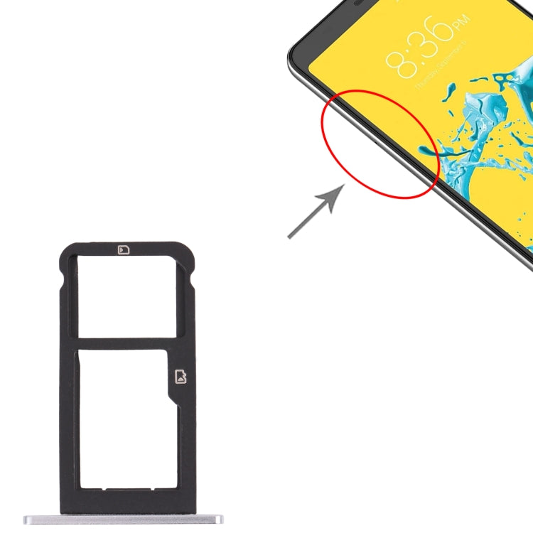 SIM Card Tray + Micro SD Card Tray for ZTE Blade Z Max Z982
