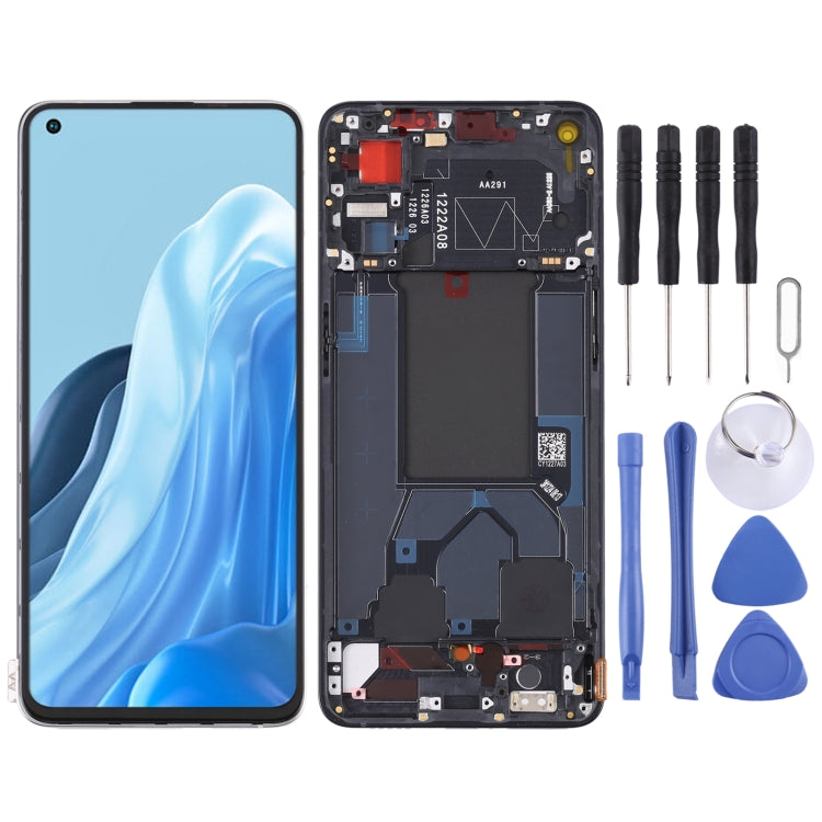 Original LCD Screen and Digitizer Full Assembly with Frame For OPPO Reno7 5G China PFJM10