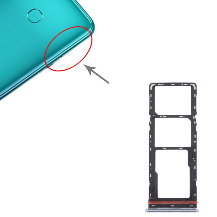 X687 SIM Card Tray + SIM Card Tray + Micro SD Card Tray, For Infinix Zero 8