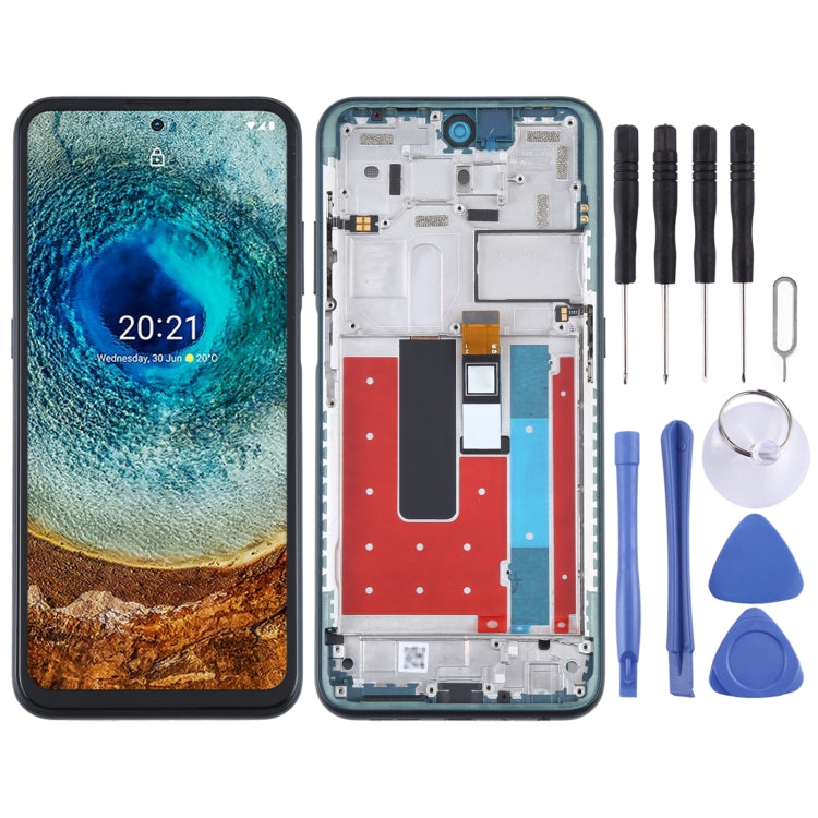 LCD Screen and Digitizer Full Assembly with Frame for Nokia X10 TA-1350 TA-1332