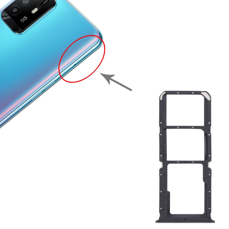 SIM Card Tray + SIM Card Tray + Micro SD Card Tray, For OPPO A95 4G/Reno6 Lite — Silver
