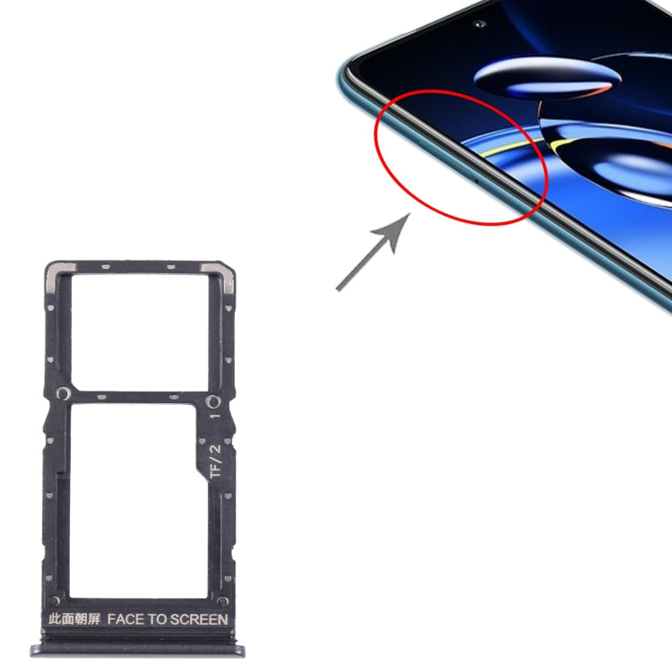 SIM Card Tray + SIM Card Tray + Micro SD Card Tray, For Xiaomi Redmi Note 11SE
