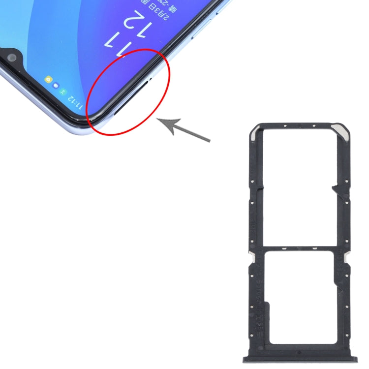 SIM Card Tray + SIM Card Tray + Micro SD Card Tray, For OPPO A55 5G / A53S 5G — Gold