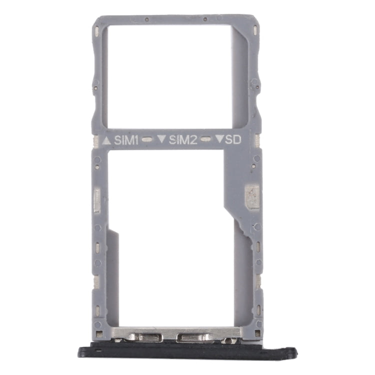 Original SIM Card Tray + SIM / Micro SD Card Tray, For Alcatel 1V 2020 — Black