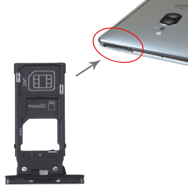 Original SIM Card Tray + SIM / Micro SD Card Tray, For Sony Xperia XZ2 Premium