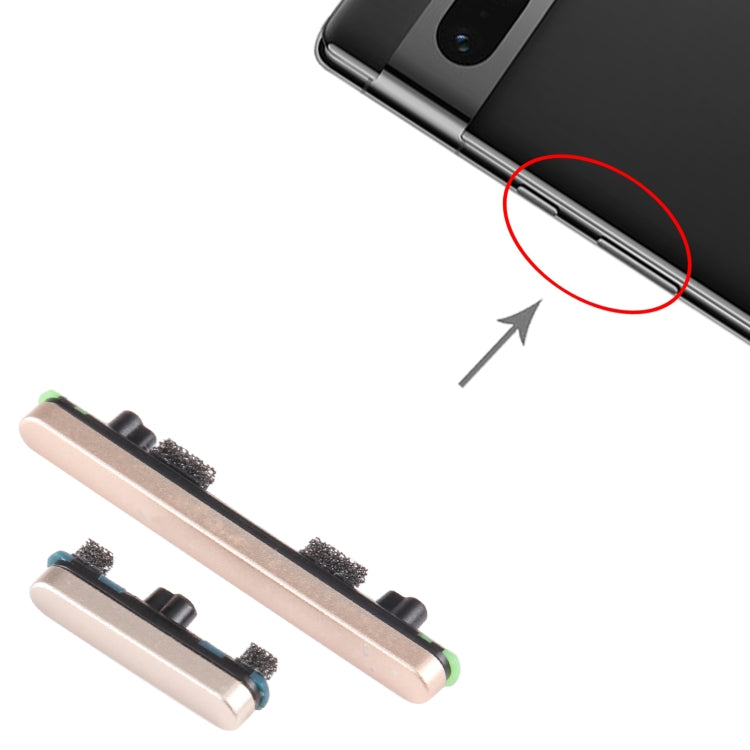 Original Power Button + Volume Button Control Button, For Google Pixel 7 Pro — Gold