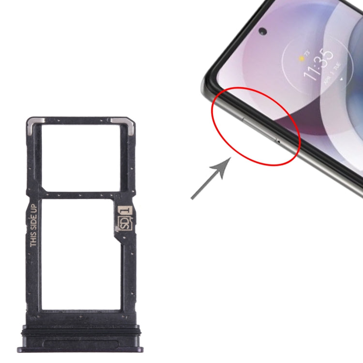 SIM Card Tray + Micro SD Card Tray, For Motorola One 5G Ace — Silver