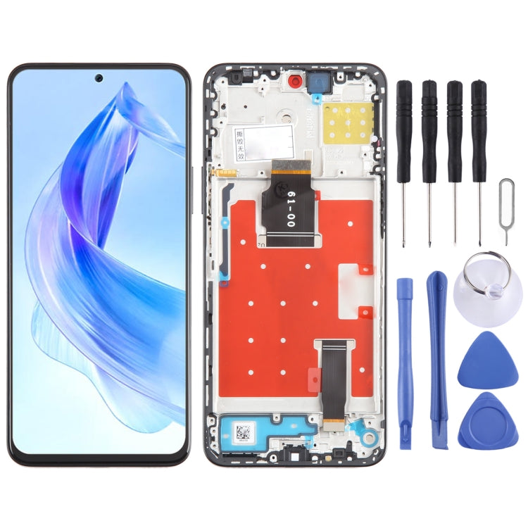 Original LCD Screen Digitizer Full Assembly with Frame, For Honor X50i