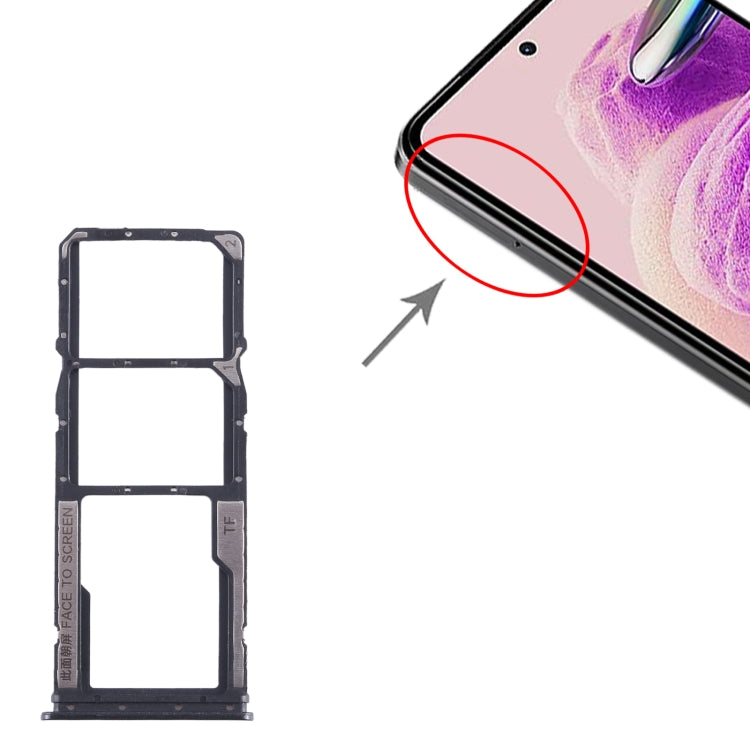 SIM Card Tray + SIM Card Tray + Micro SD Card Tray, For Xiaomi Redmi Note 12s