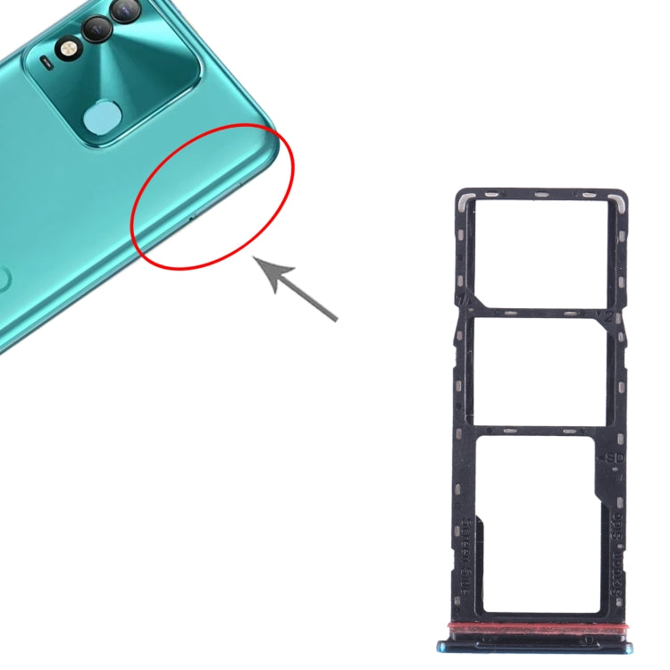 SIM Card Tray + SIM Card Tray + Micro SD Card Tray, For Tecno Spark 8
