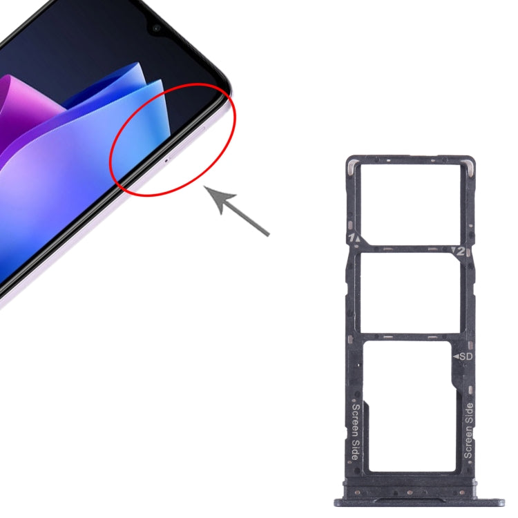 BF7n SIM Card Tray + SIM Card Tray + Micro SD Card Tray, For Tecno Spark Go 2023