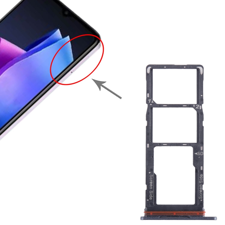 BF6 SIM Card Tray + SIM Card Tray + Micro SD Card Tray, For Tecno Pop 7