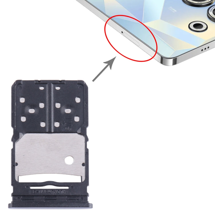 SIM Card Tray + Micro SD Card Tray, For Tecno Camon 20 Pro — Silver