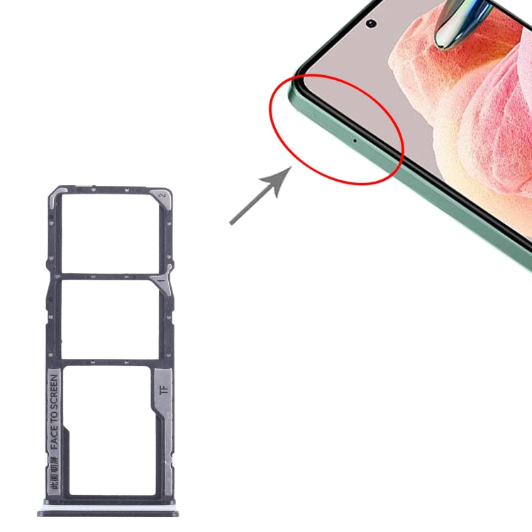 SIM Card Tray + SIM Card Tray + Micro SD Card Tray, For Xiaomi Redmi Note 12 4G