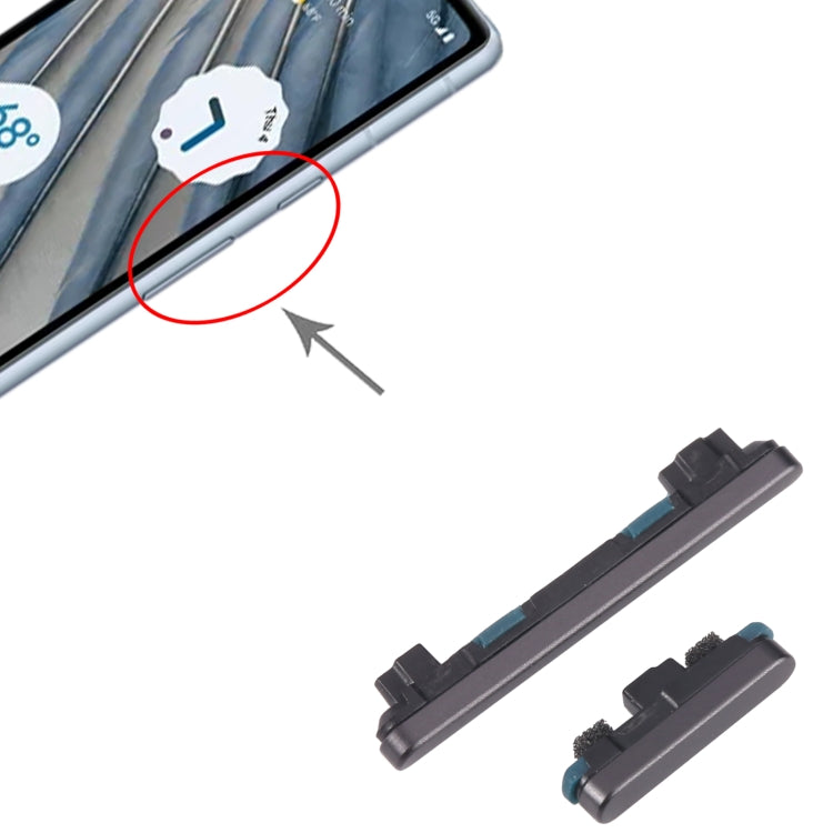 Power Button + Volume Control Button, For Google Pixel 7A — Blue