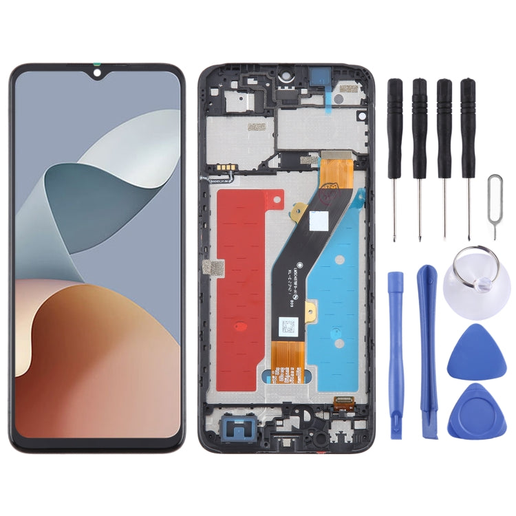 LCD Screen Digitizer Full Assembly with Frame, For ZTE Blade A34
