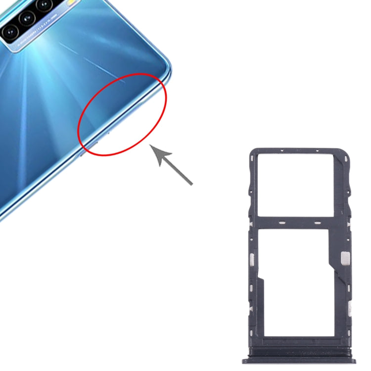 For TCL 20L Original SIM Card Tray + Micro SD Card Tray — Blue