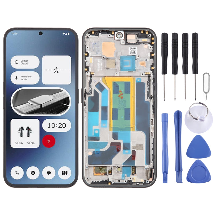 Original AMOLED LCD Screen Digitizer Full Assembly with Frame, For Nothing Phone (2A) A142 5G, For Nothing Phone (2A) A142 5G(Original, Blue)