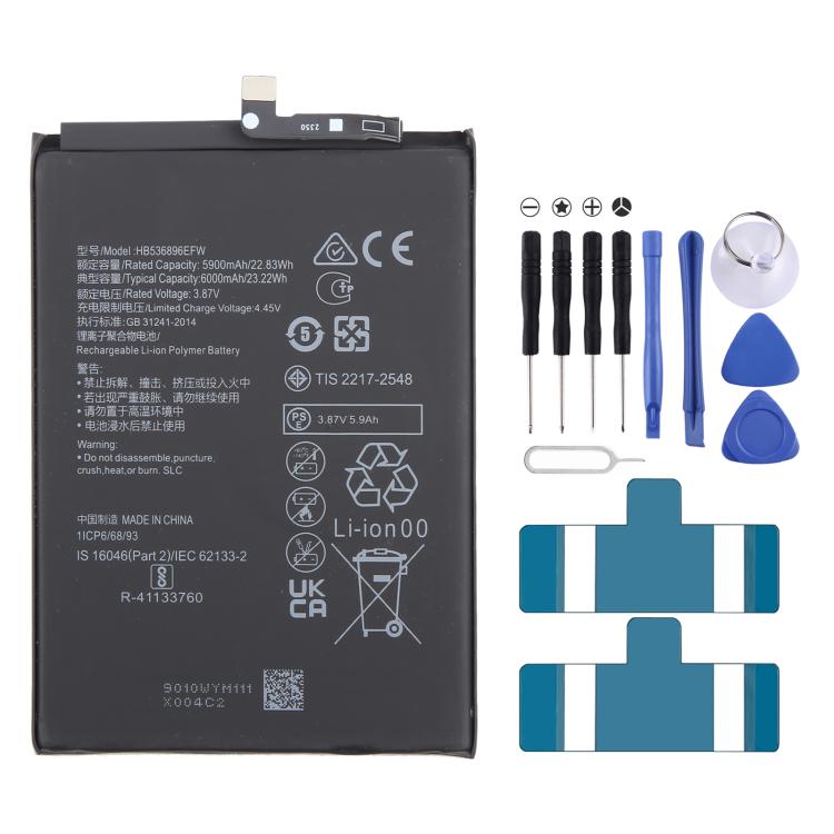 HB536896EFW 5900mAhLi-Polymer Battery Replacement, For Huawei Nova Y70