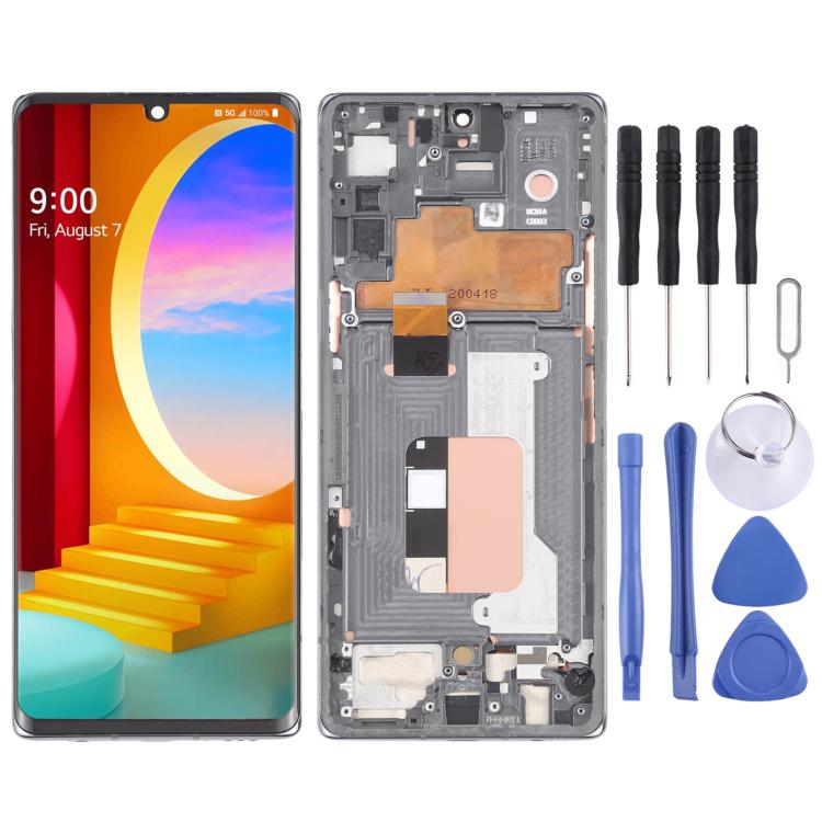 For LG Velvet 5G US Version Original LCD Screen Digitizer Full Assembly with Frame