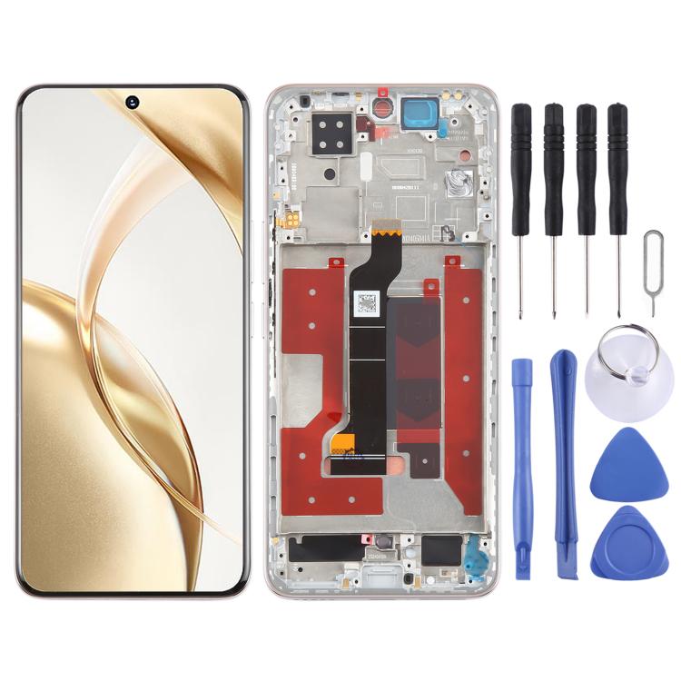 For Honor 200 Original LCD Screen Digitizer Full Assembly with Frame, For Honor 200 (Original) — Silver