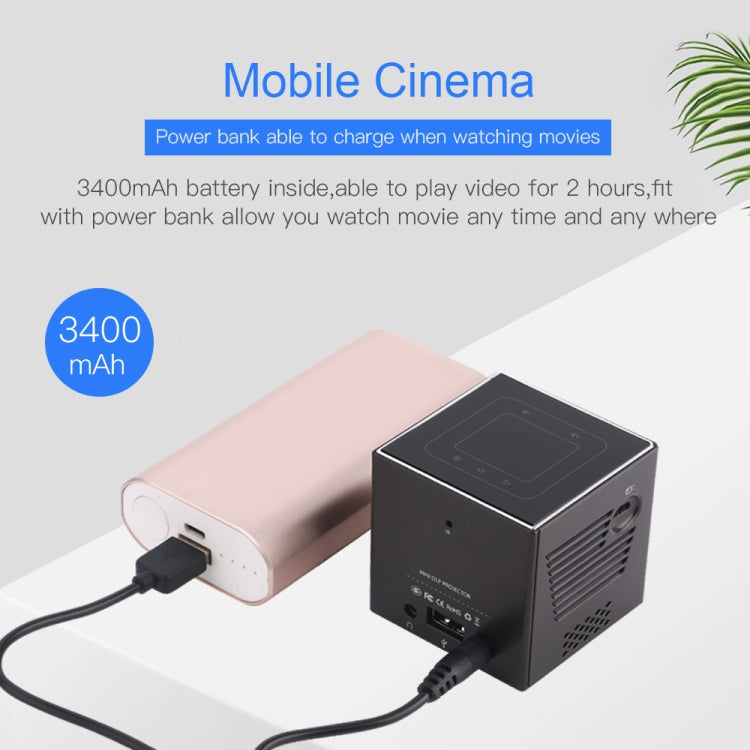 C80 DLP portable HD Projector 120-inch Giant Screen Projector Blu-ray 4K, Android 7.1.2, 2GB + 16GB — view 4
