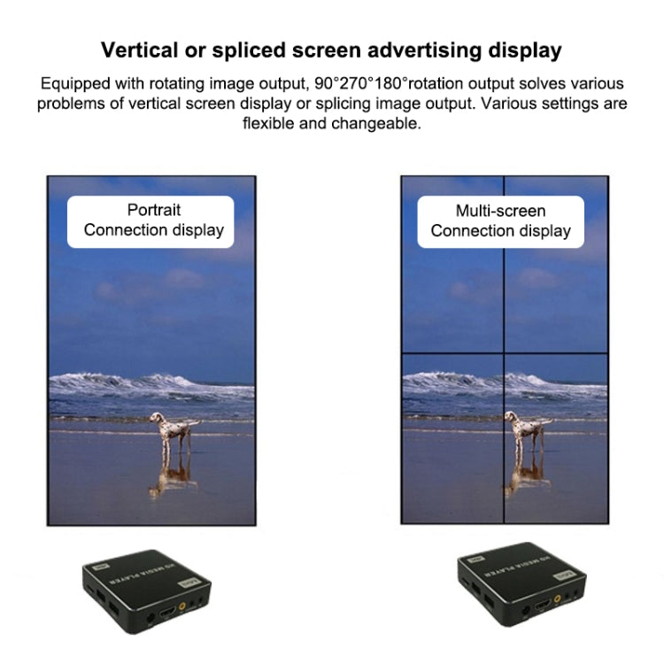 Uhd 4K Player Single-unit Advertising Machine Powered Up Automatically Plays Video PPT Horizontal and Vertical U Disk