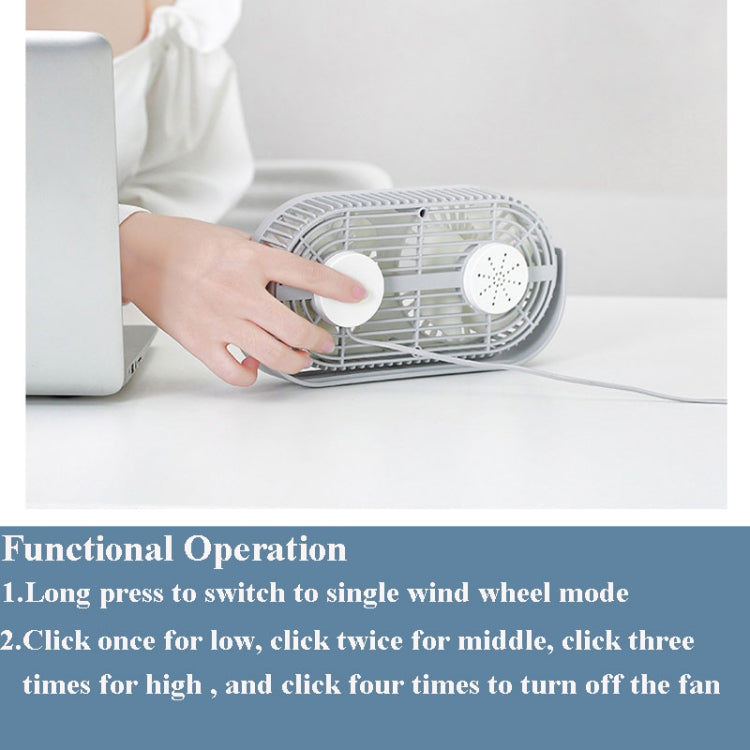 Small Bean Desktop Desktop Double Leaf Usb Mini Fan