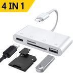 ZS-S1827 4 in 1 SD Card + TF Card + 8 Pin Charge + USB Interface to 8 Pin Interface Camera Reader Adapter, Support All iOS System — view 2