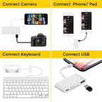 ZS-S1827 4 in 1 SD Card + TF Card + 8 Pin Charge + USB Interface to 8 Pin Interface Camera Reader Adapter, Support All iOS System — view 8